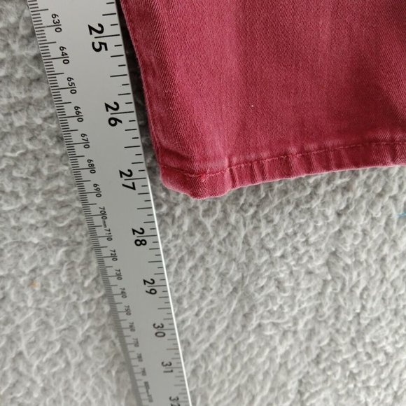Madewell Jeans Womens 30 Red Maroon 9" High Riser Super Skinny Denim Barbiecore - Picture 6 of 9